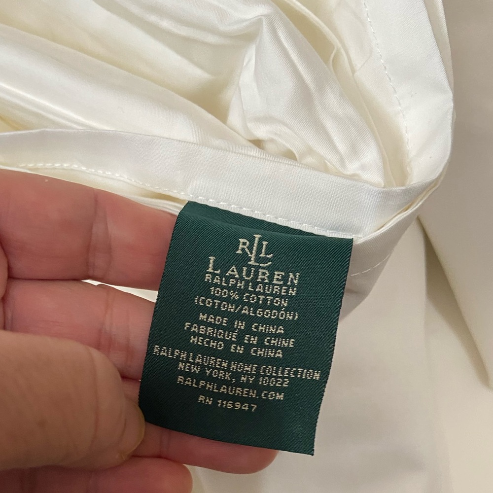 Ralph Lauren 100% Cotton Flat Sheet White 102 X 94 “New - Picture 2 of 8